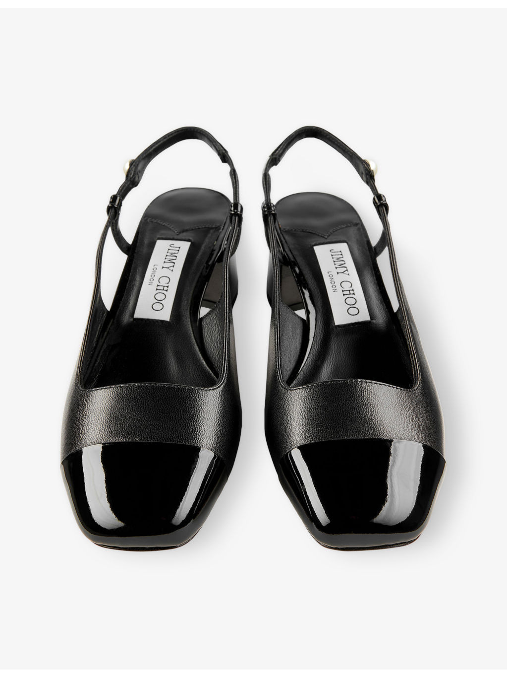 Elisa 45 Leather and Patent-Leather Slingback Courts - 2