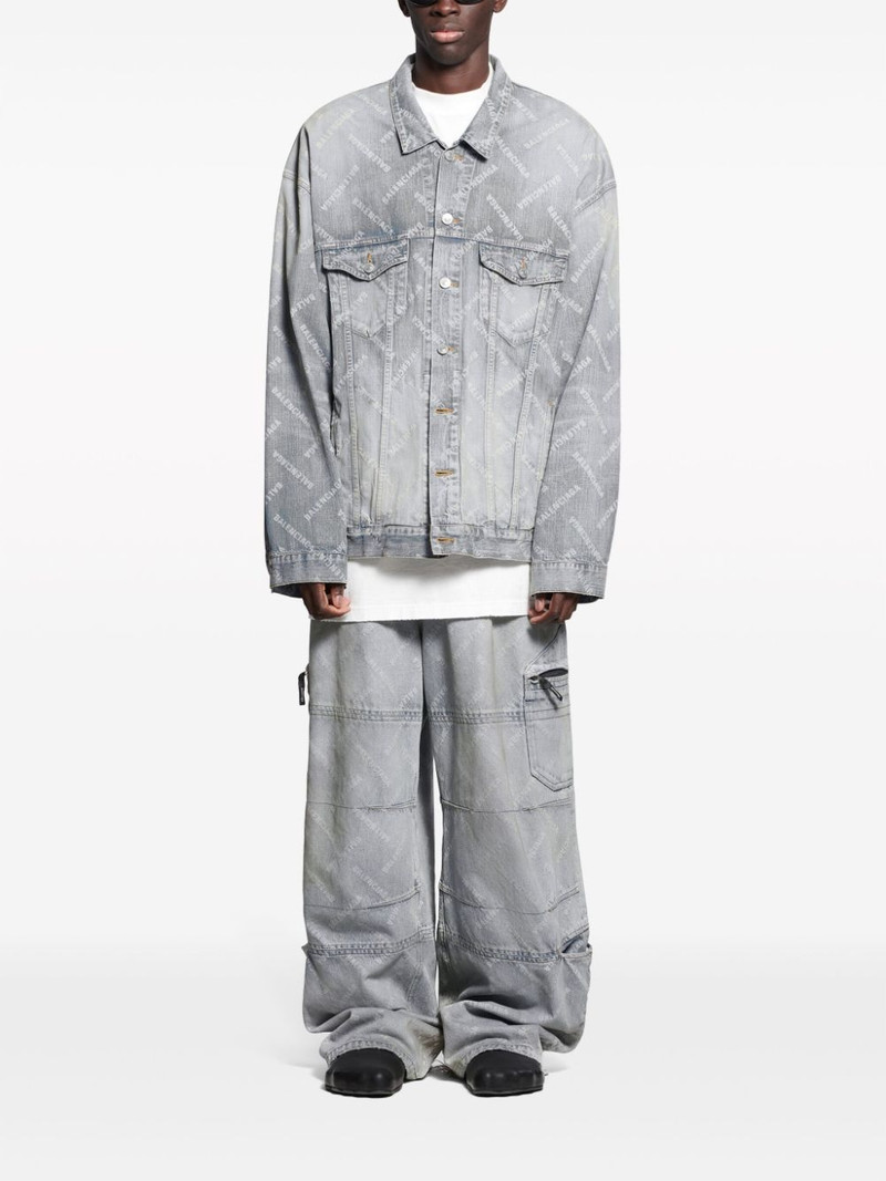 BALENCIAGA logo-print wide-leg jeans outlook