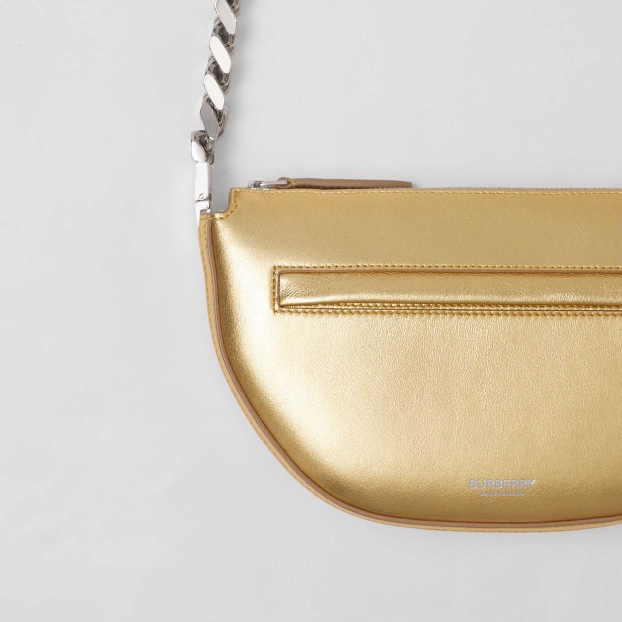 Mini Metallic Lambskin Zip Olympia Bag - 2