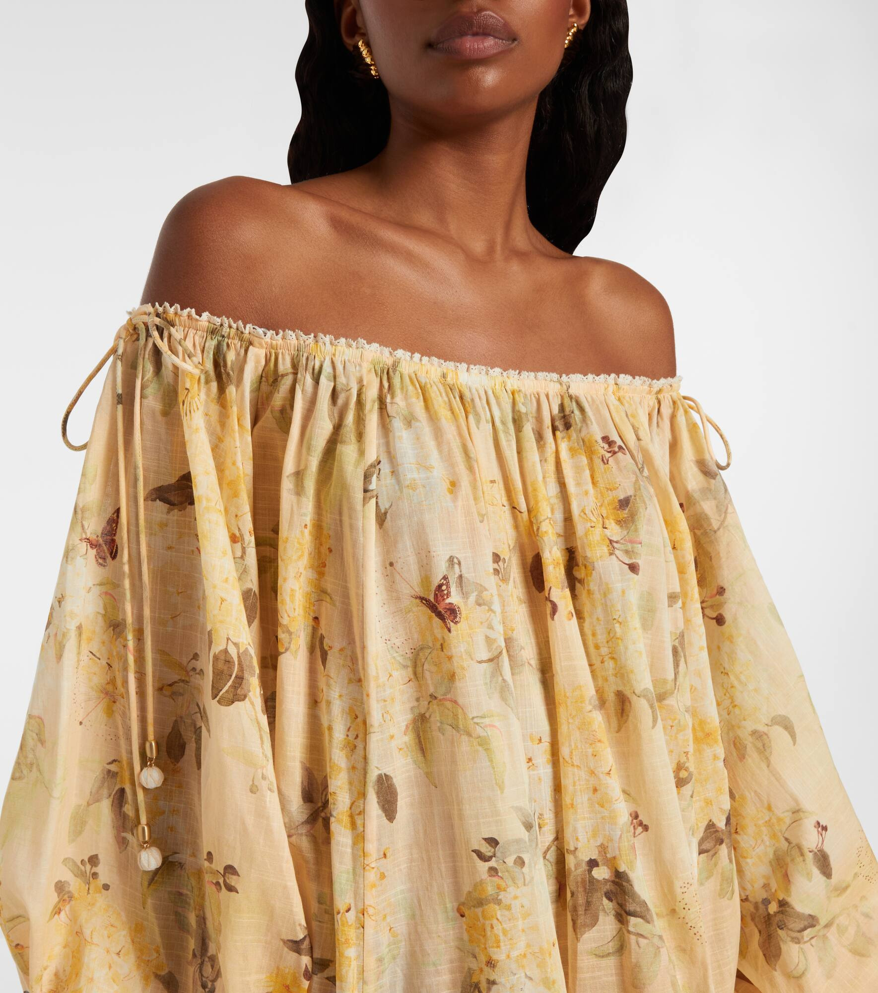 Floral semi-sheer cotton minidress - 4