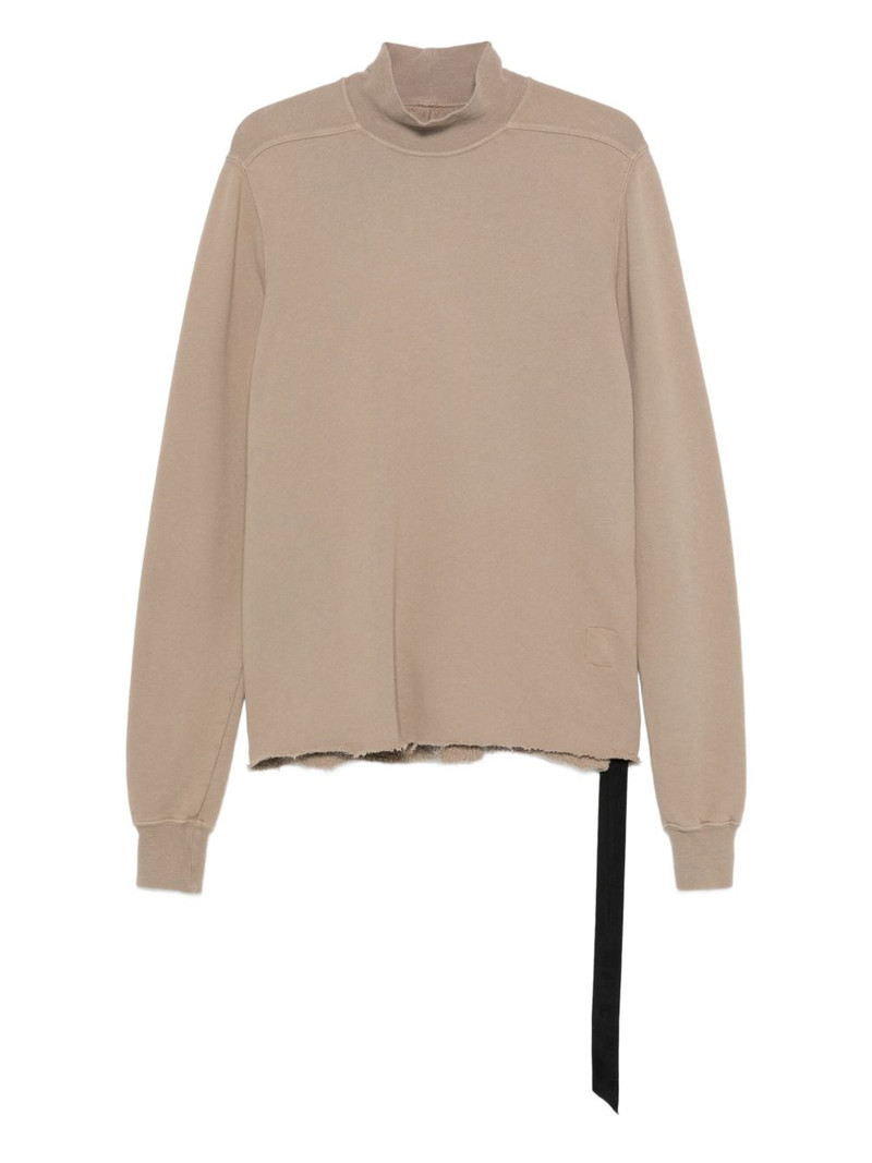 DRKSHDW mock-neck frayed-hem sweater 1