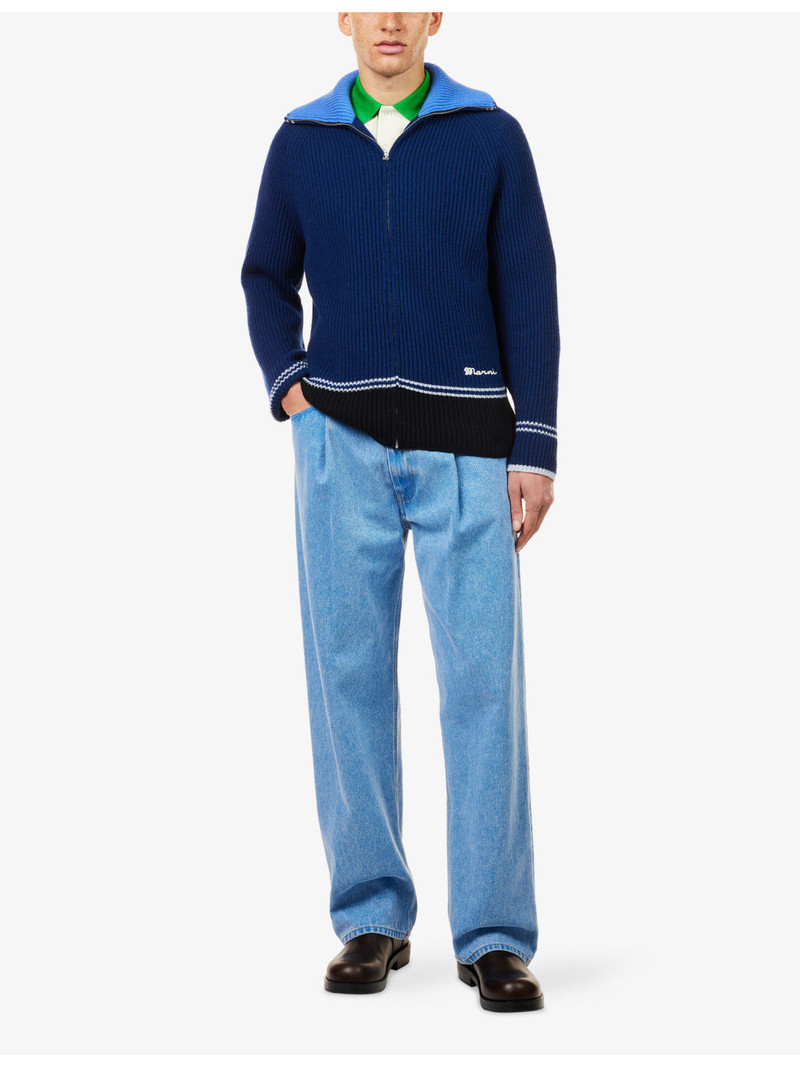 Marni Fisherman High-Neck Wool And Cashmere Cardigan outlook