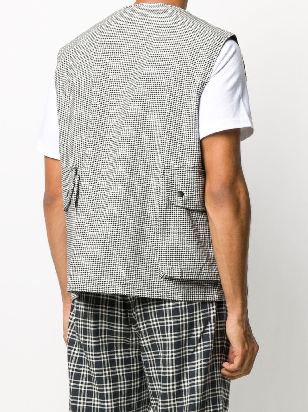 houndstooth utility gilet - 4