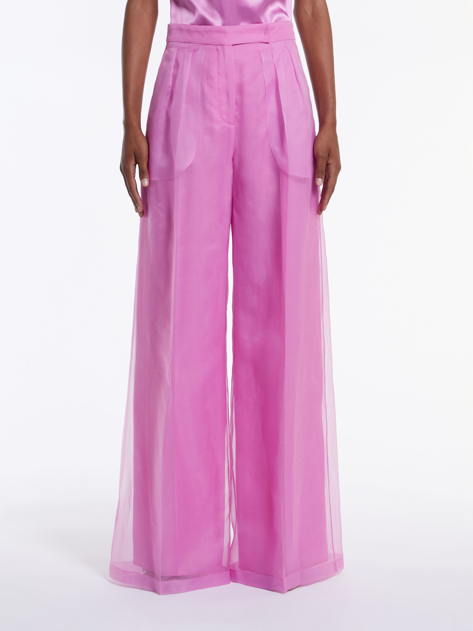 CALIBRI Silk organza trousers - 3