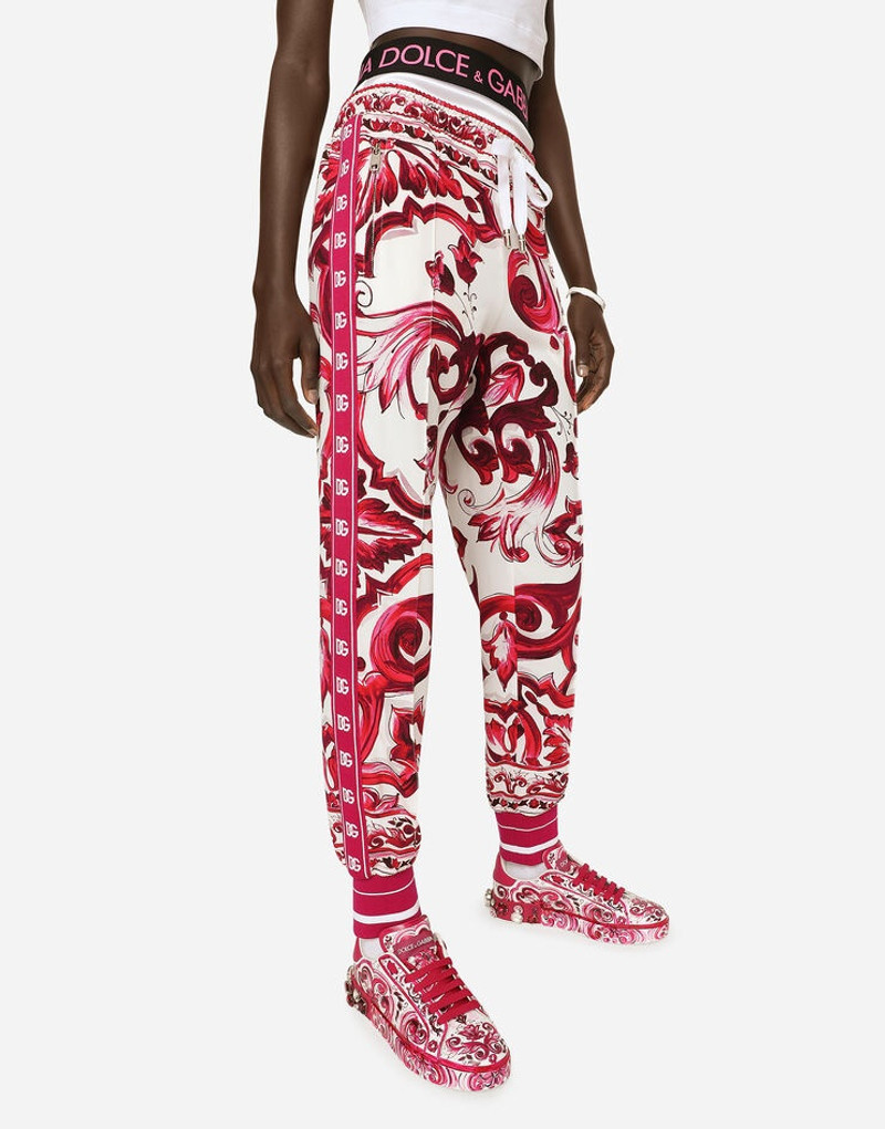 Majolica-print cady jogging pants 4