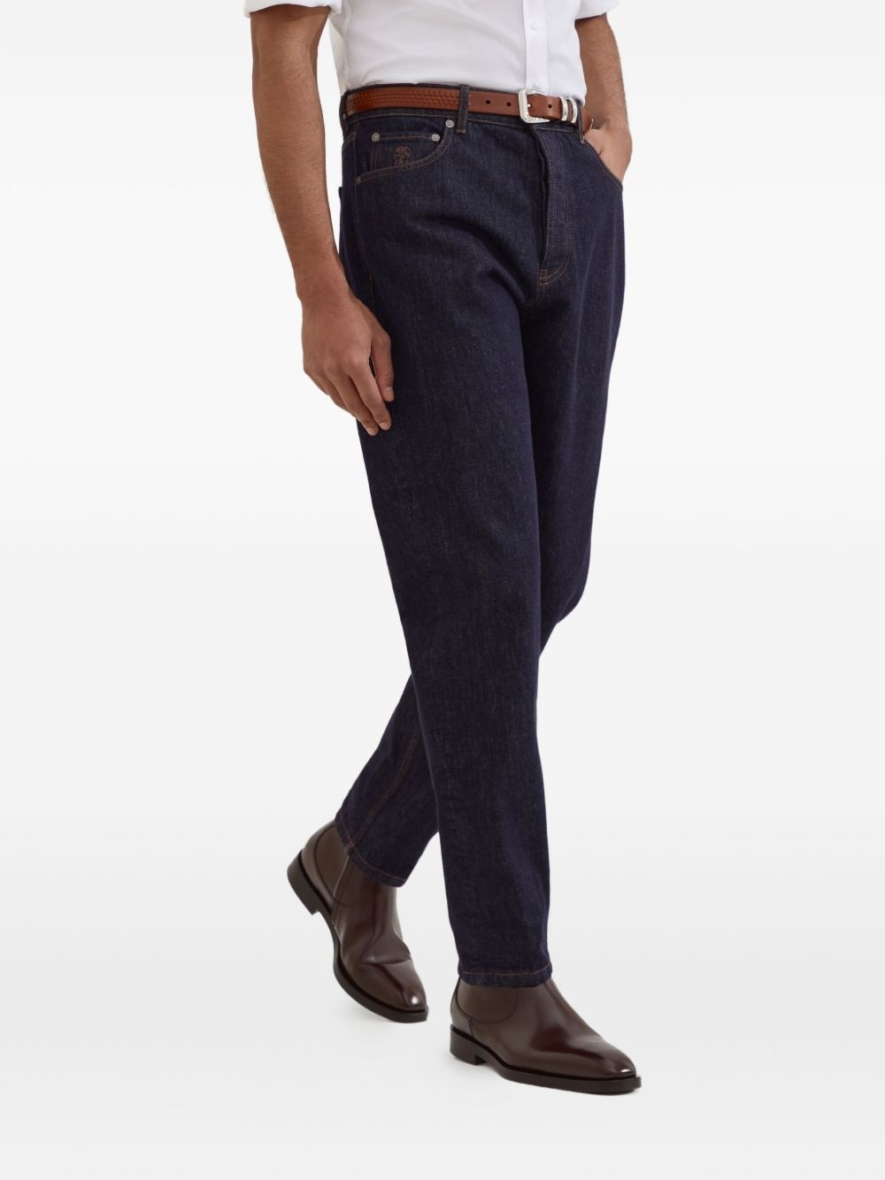 logo-embroidered jeans - 3