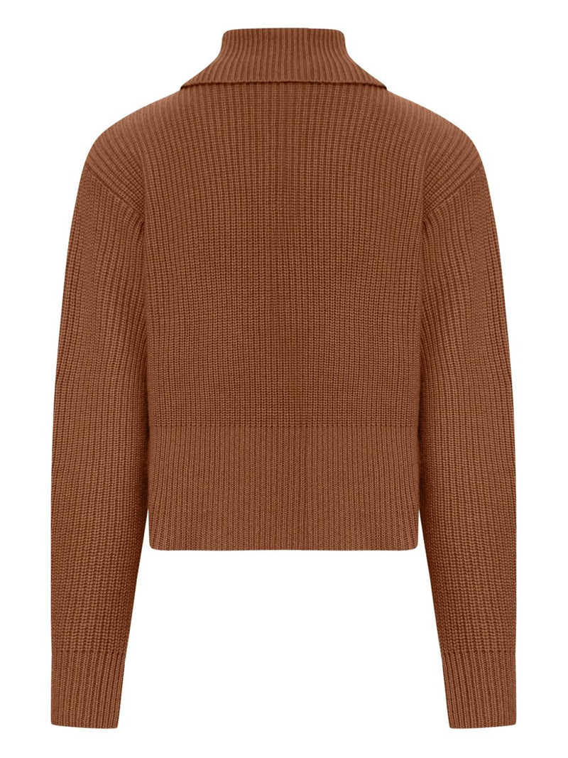Max Mara ribbed wool zip-neck sweater outlook