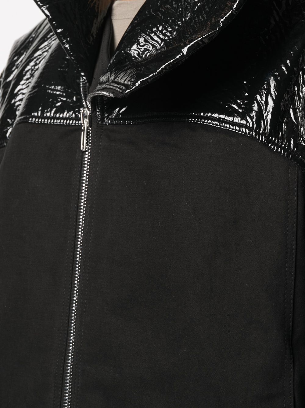 crinkled glossy hooded jacket - 5