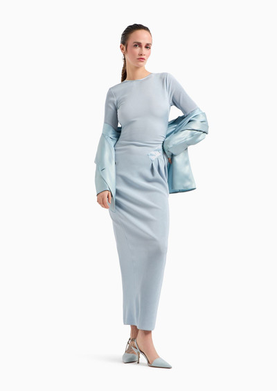 GIORGIO ARMANI Long dress in pleated jersey outlook