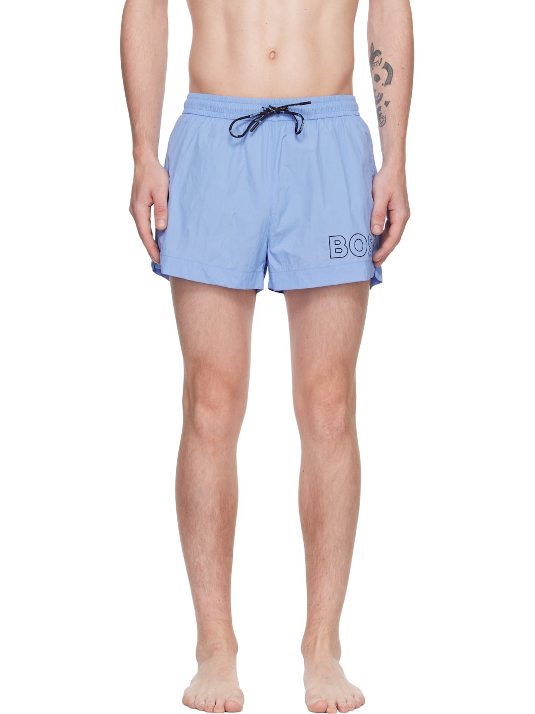 Blue Outline Swim Shorts - 1