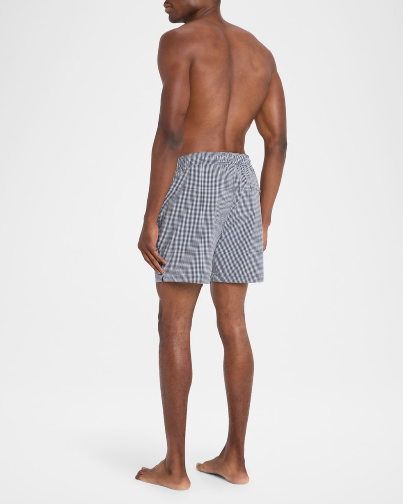 Men's Charles 5" Inseam Quick-Dry Check Swim Trunks 3