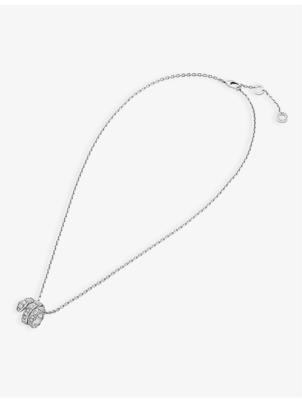 Serpenti Viper 18ct white-gold and 0.63ct round-cut diamond pendant necklace - 2