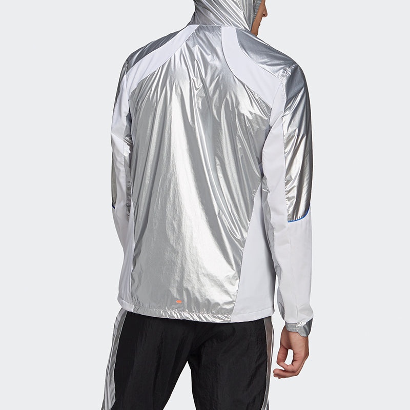 adidas Space Jkt M Casual Running Sports Hooded Jacket Silver GK8816 - 6