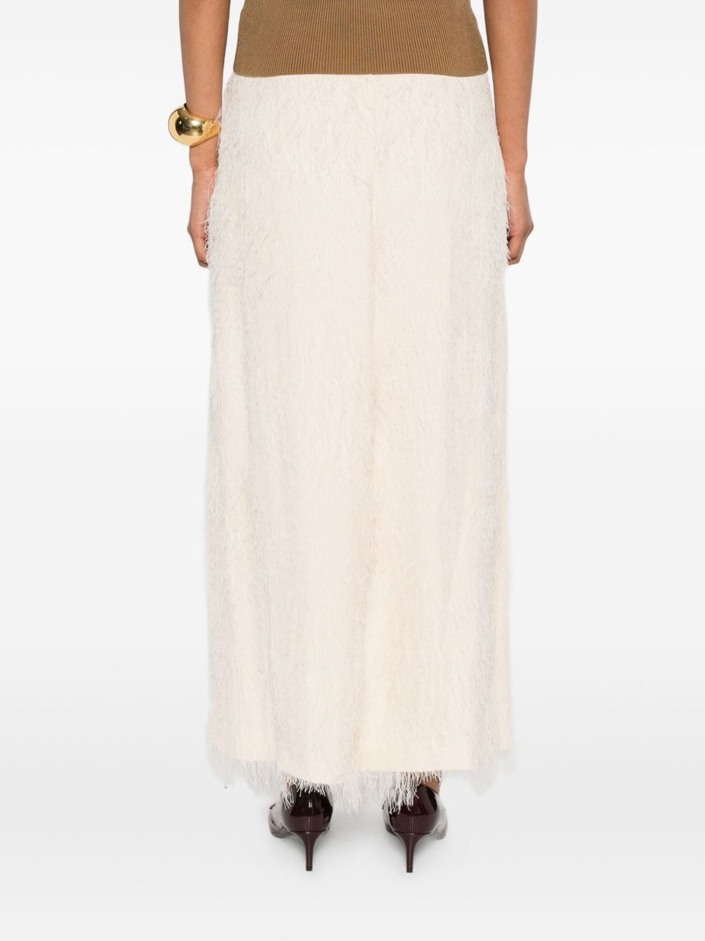 frayed silk skirt - 4