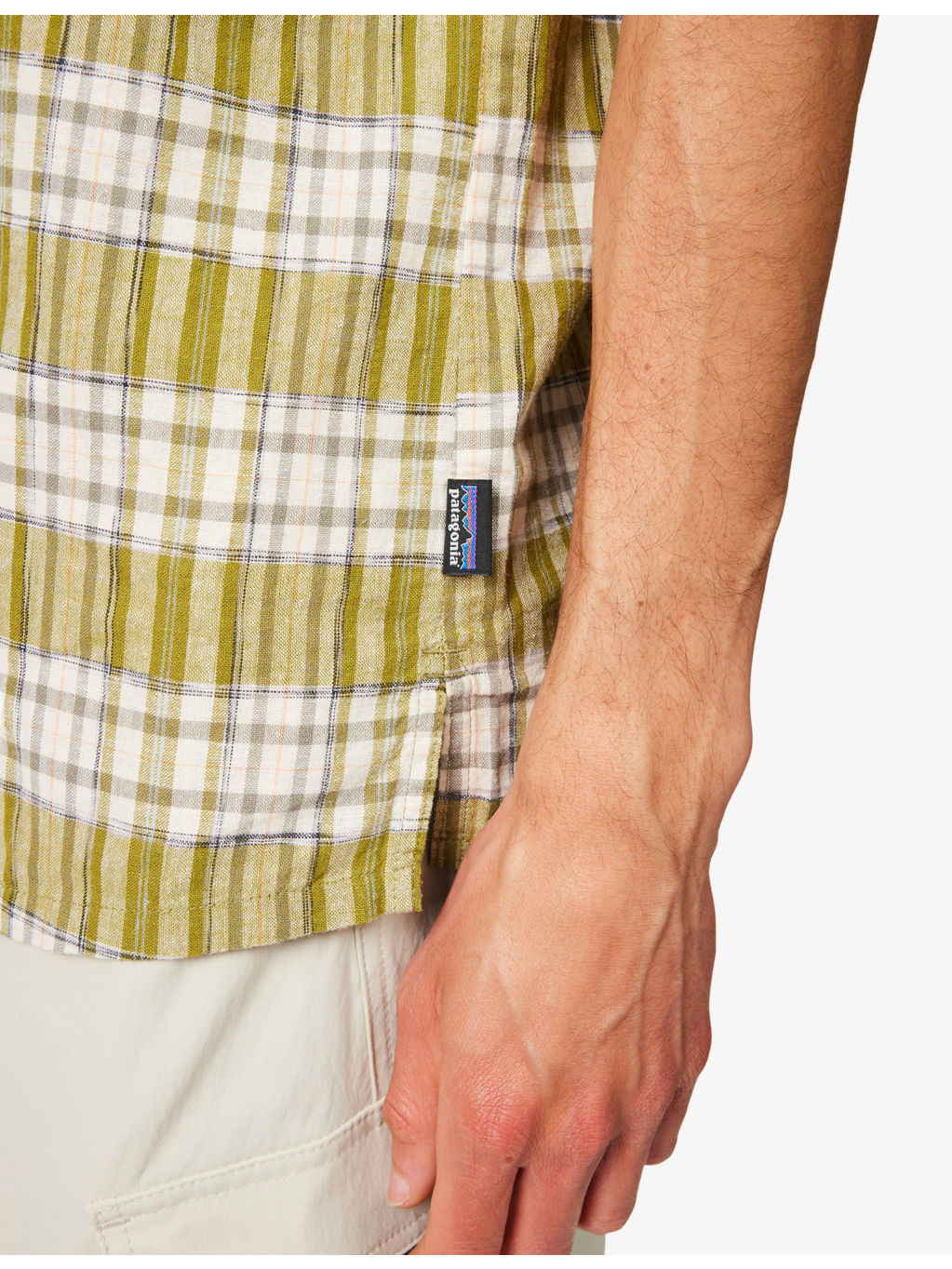 Back Step Cheque Short-Sleeve Cotton-Blend Shirt - 5