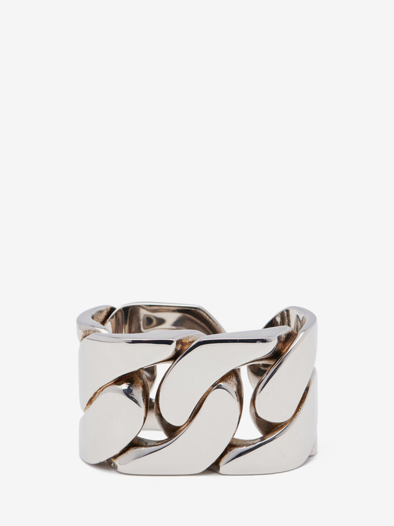 Women's Chain Double Ring in Antique Silver - 1