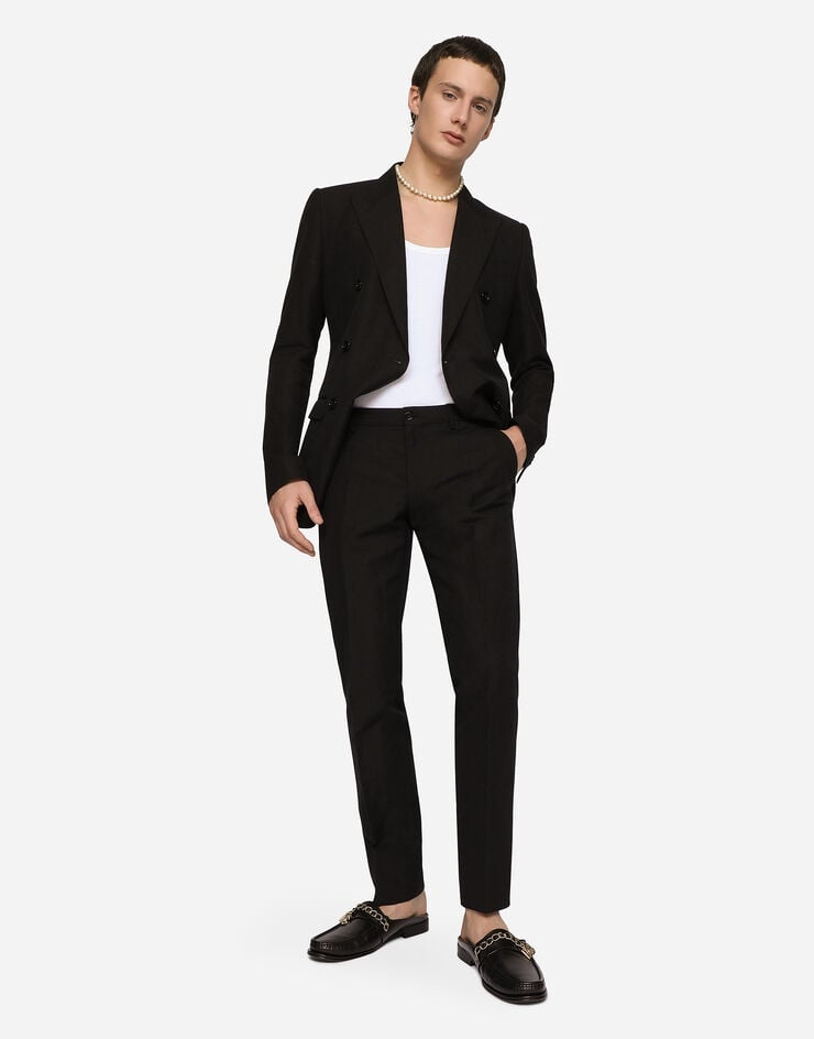 Double-breasted linen and cotton Taormina-fit suit - 2