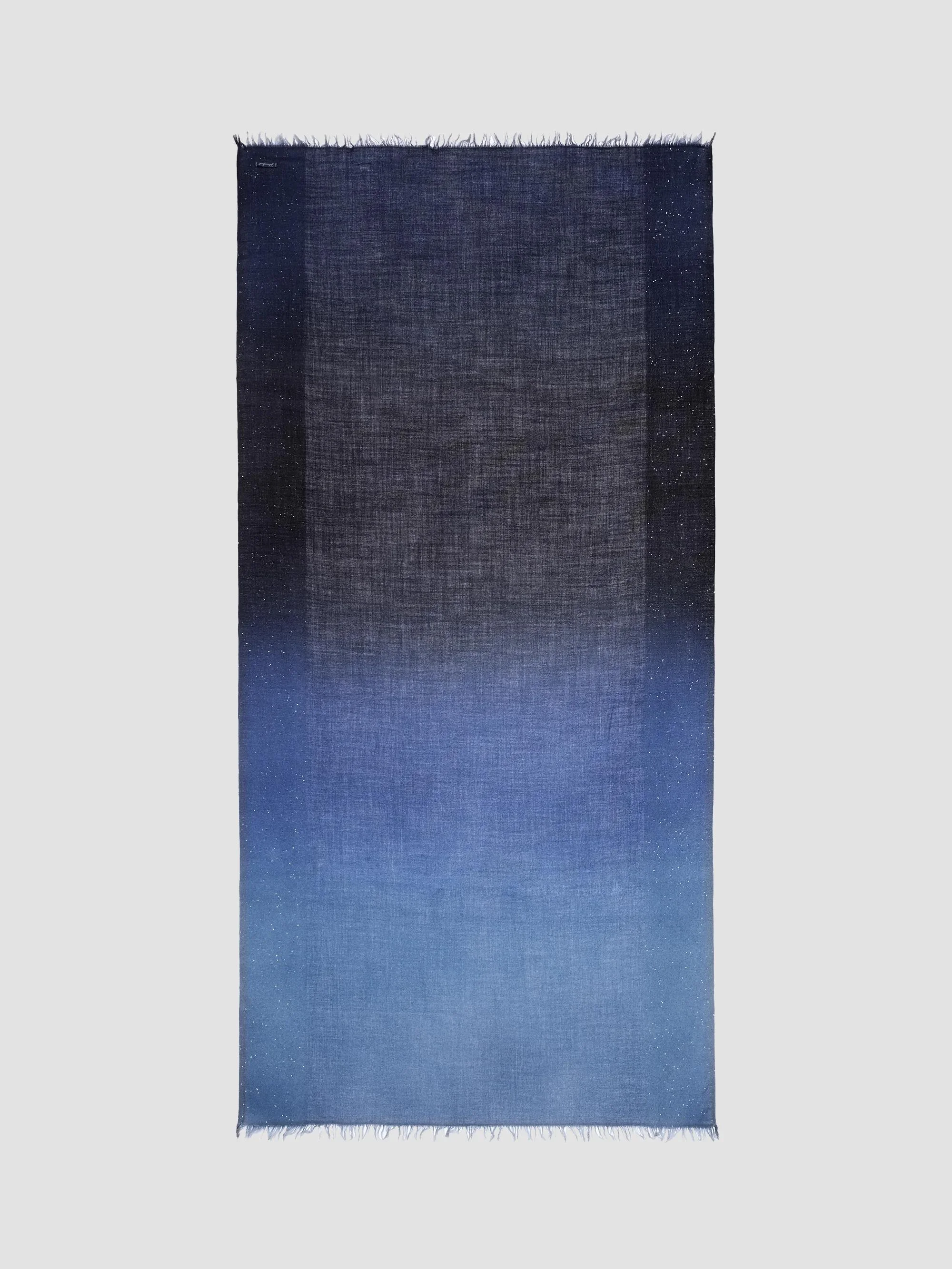 Women's Kus Kus Sequin Wool-Silk Scarf - Navy - 1