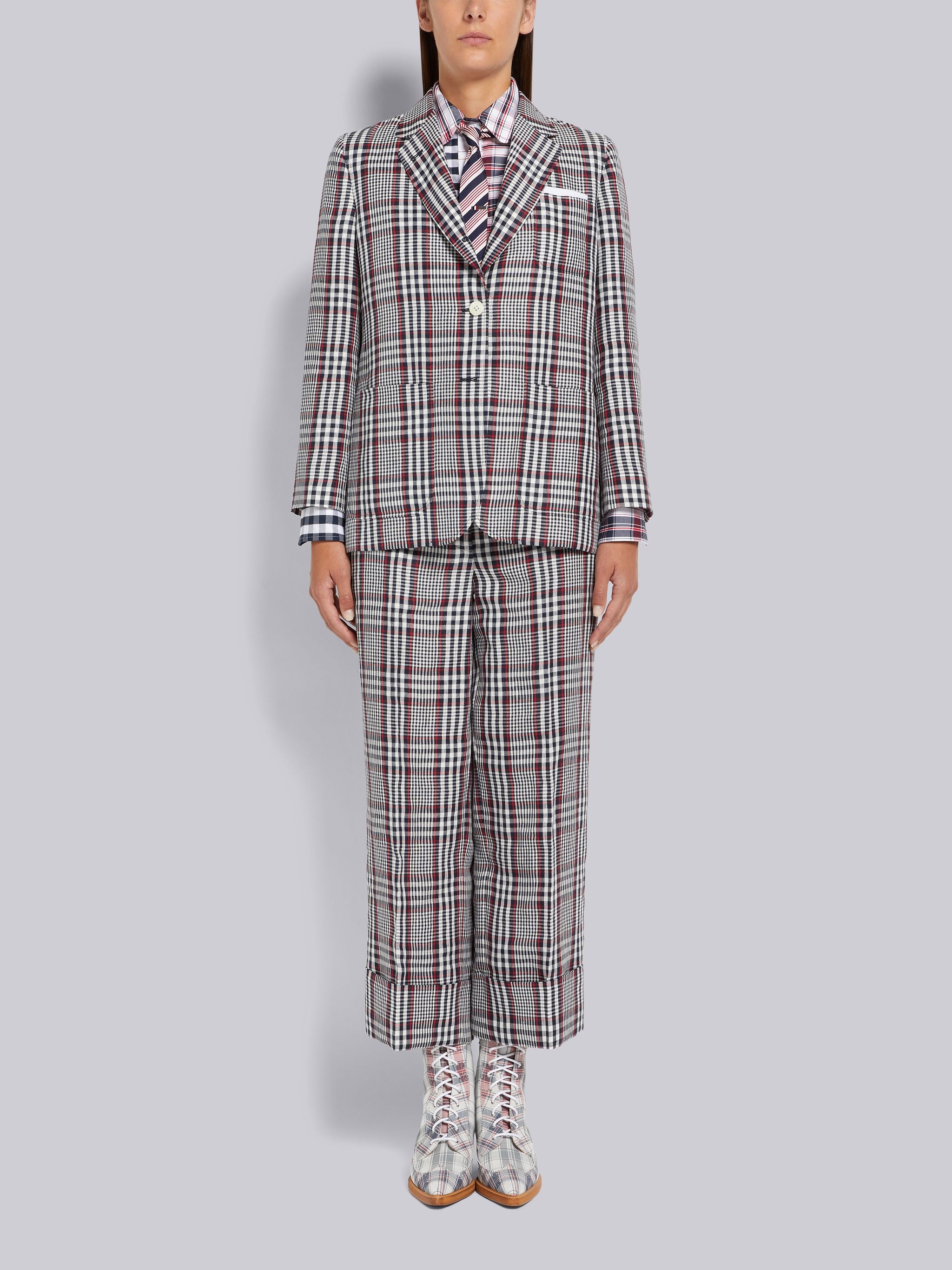 Multicolor Gingham Crispy Linen Sack Trouser - 4