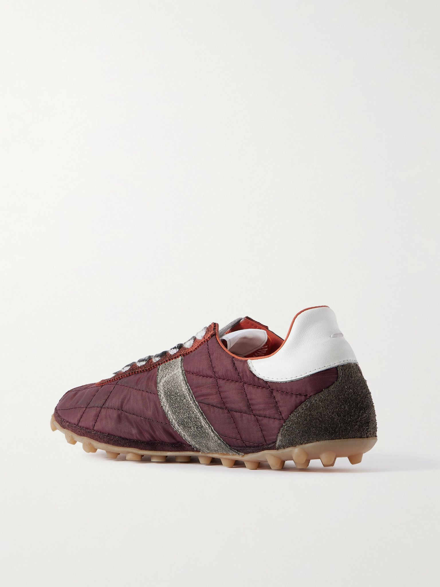 Sprinter leather and brushed suede-trimmed shell sneakers Purple - 3
