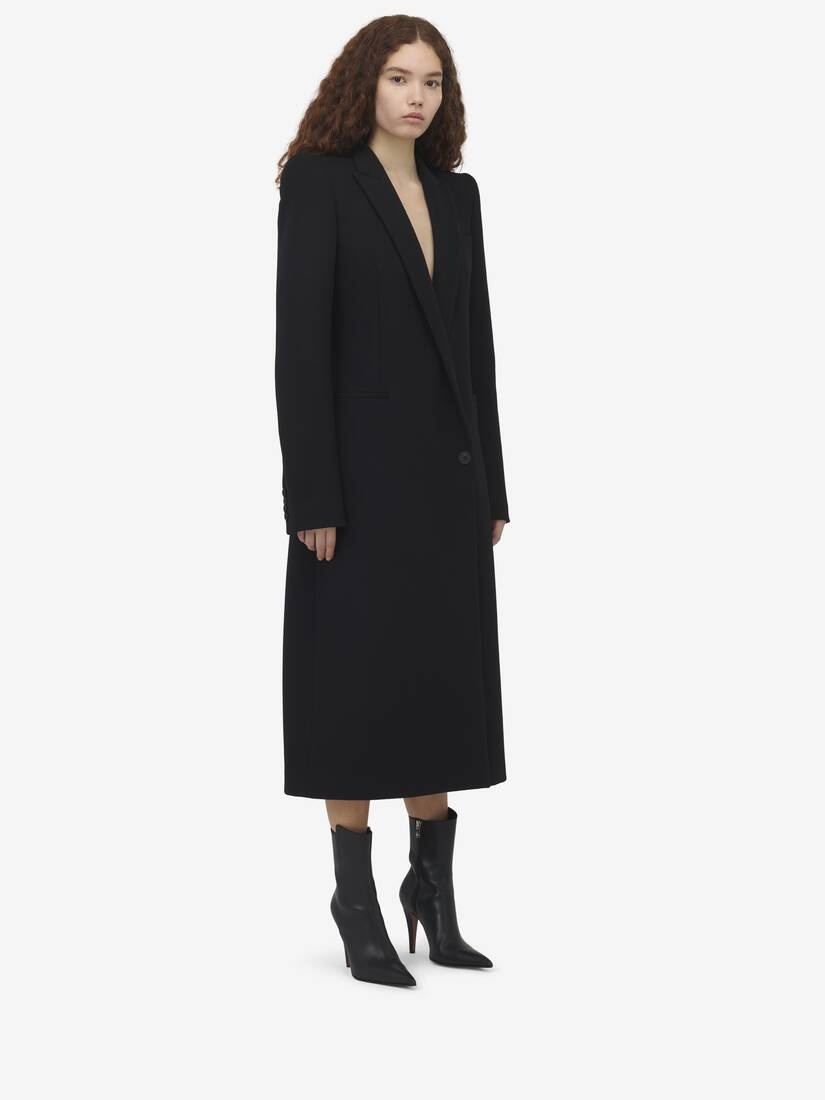 Stacked Shoulder Tailored Coat - 3