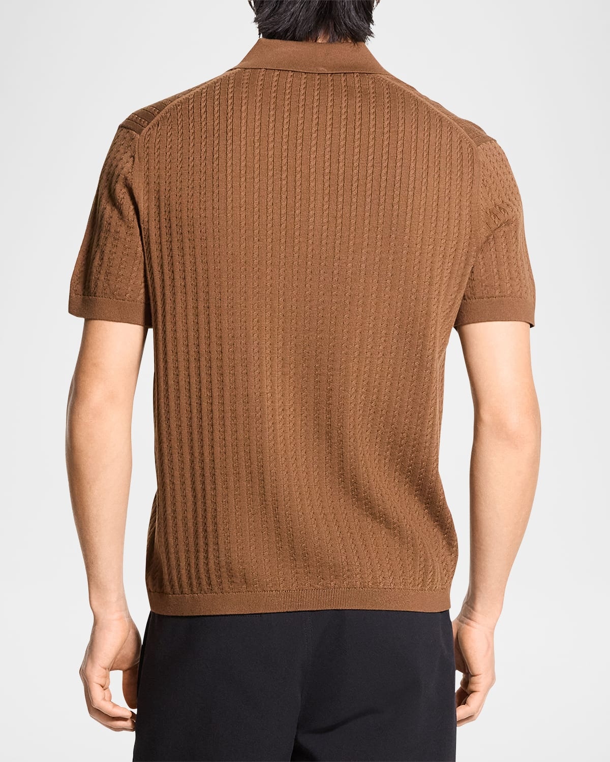 Men's Cable-Knit Polo Sweater - 3