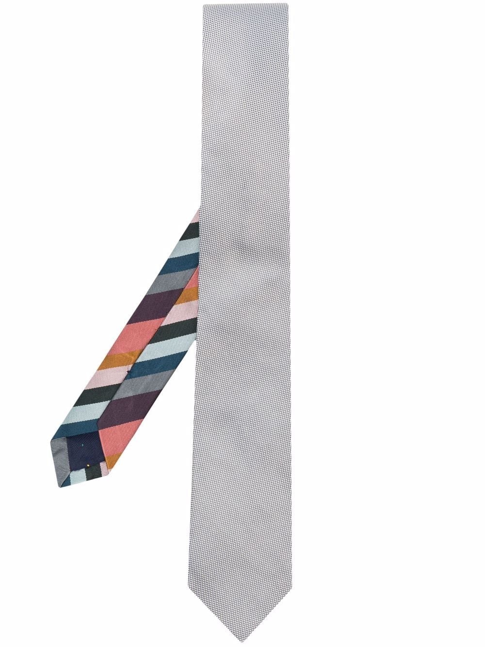 Artist Stripe contrast woven tie - 1