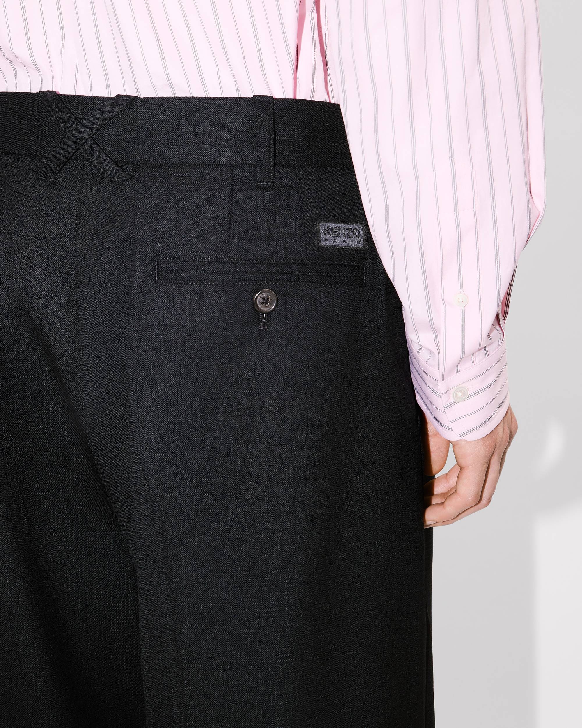 'KENZO Weave' pleated tailored pants in wool jacquard - 7