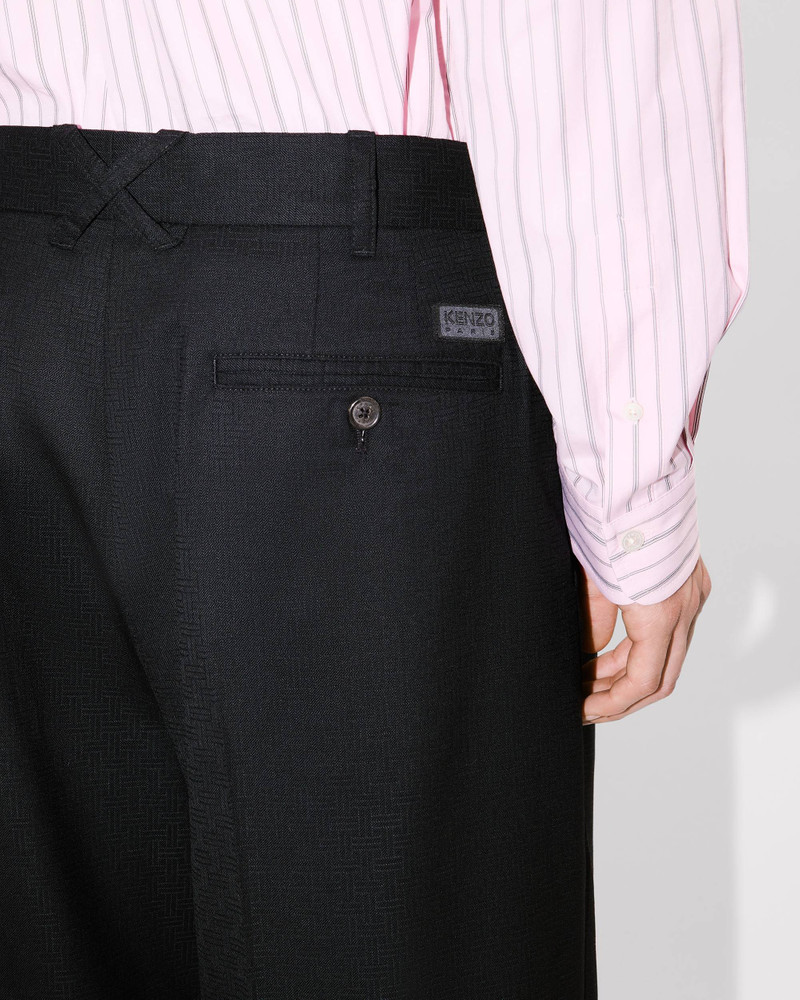 'KENZO Weave' pleated tailored pants in wool jacquard 7