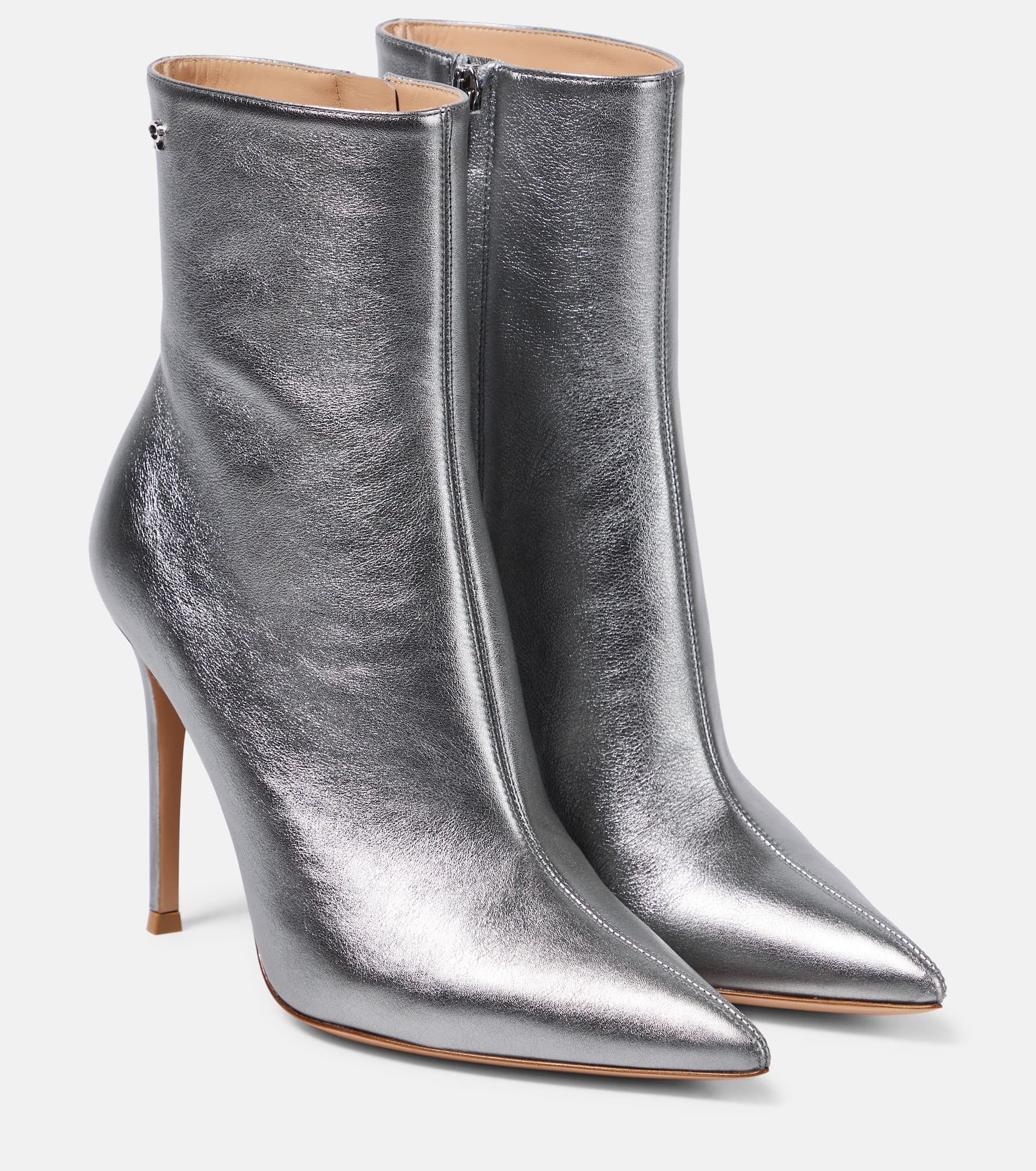 Metallic leather ankle boots - 1