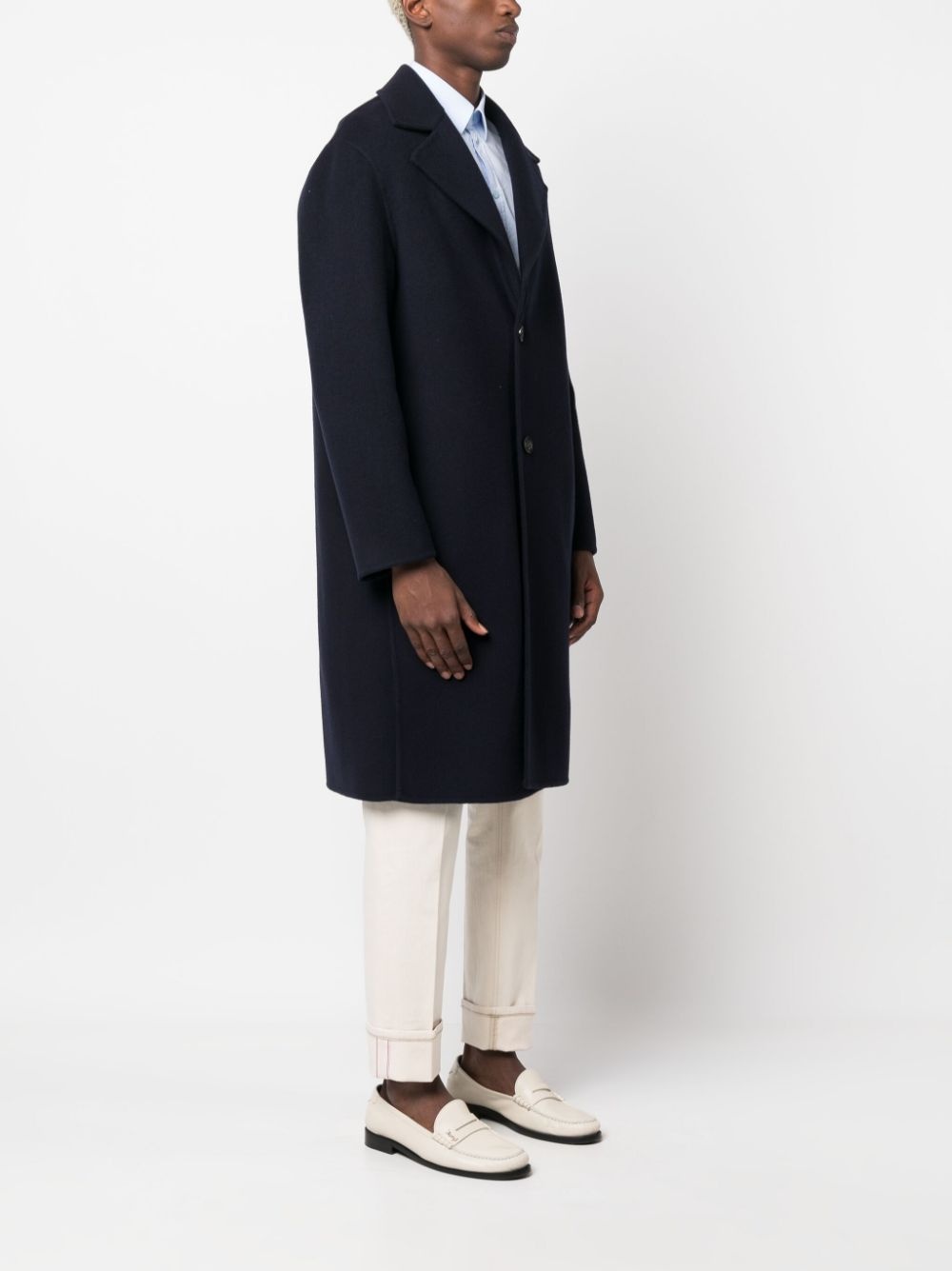 single-breasted wool-blend coat - 3