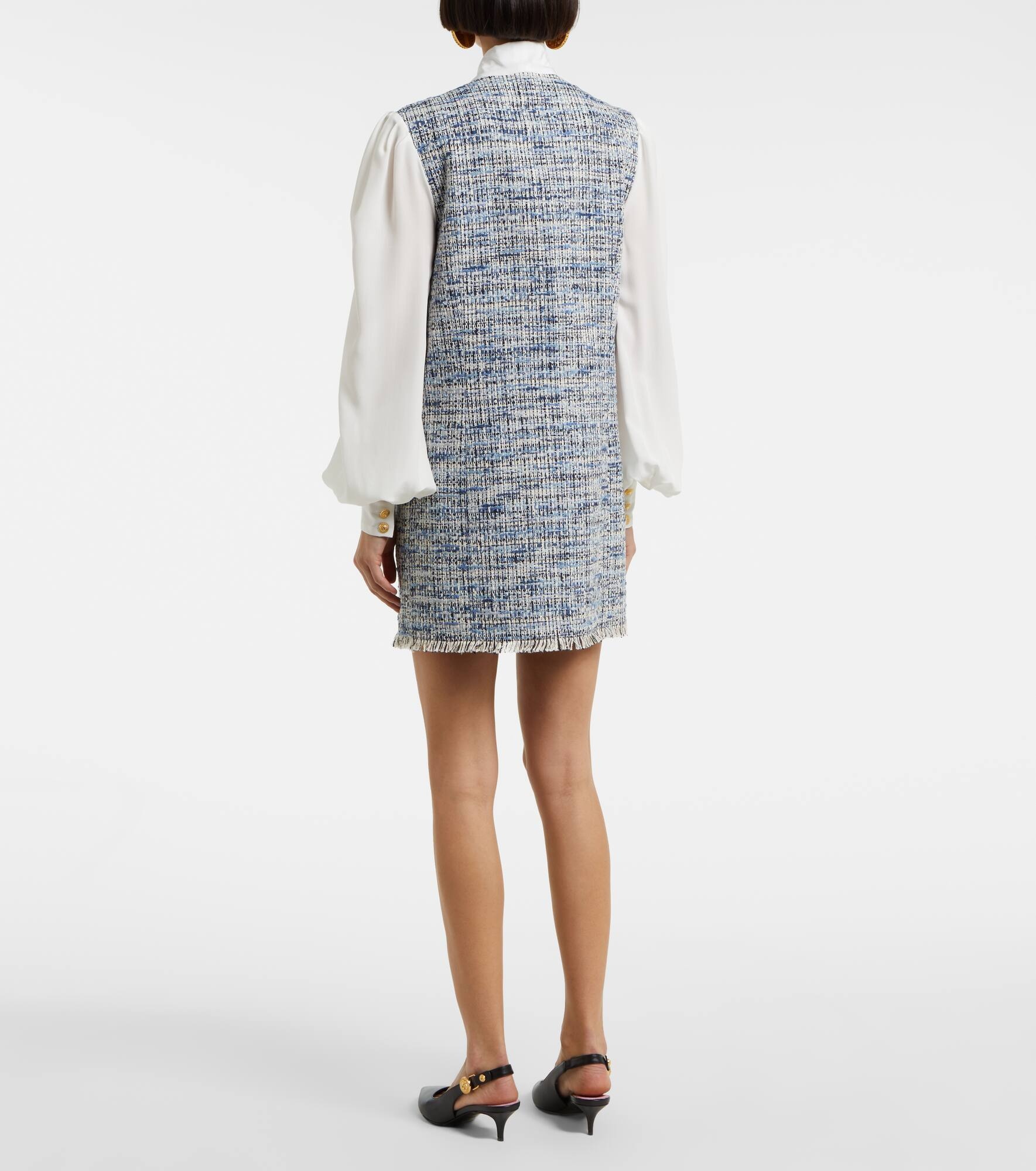 Cotton-blend tweed minidress - 3