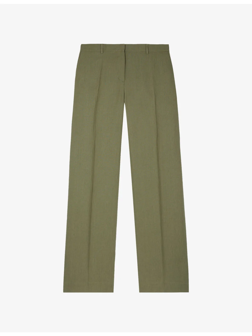 High-Rise Straight-Leg Linen Trousers - 1
