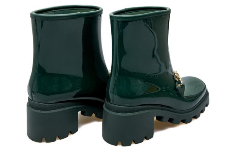 (WMNS) Gucci Rubber Ankle Boot With Horsebit 'Dark Green' 670407-JCCP0-3154 - 4