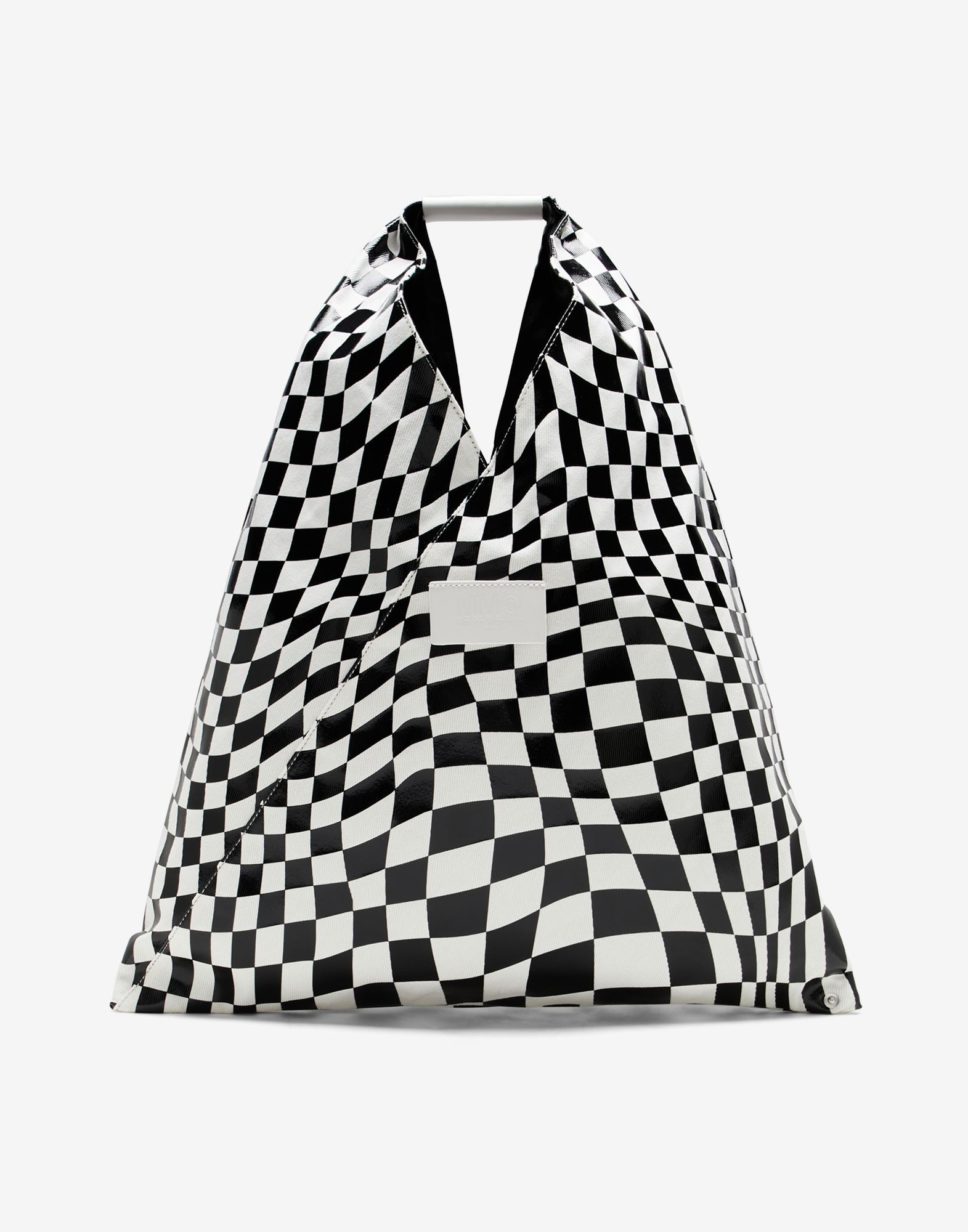 Distorted check print classic Japanese bag 1