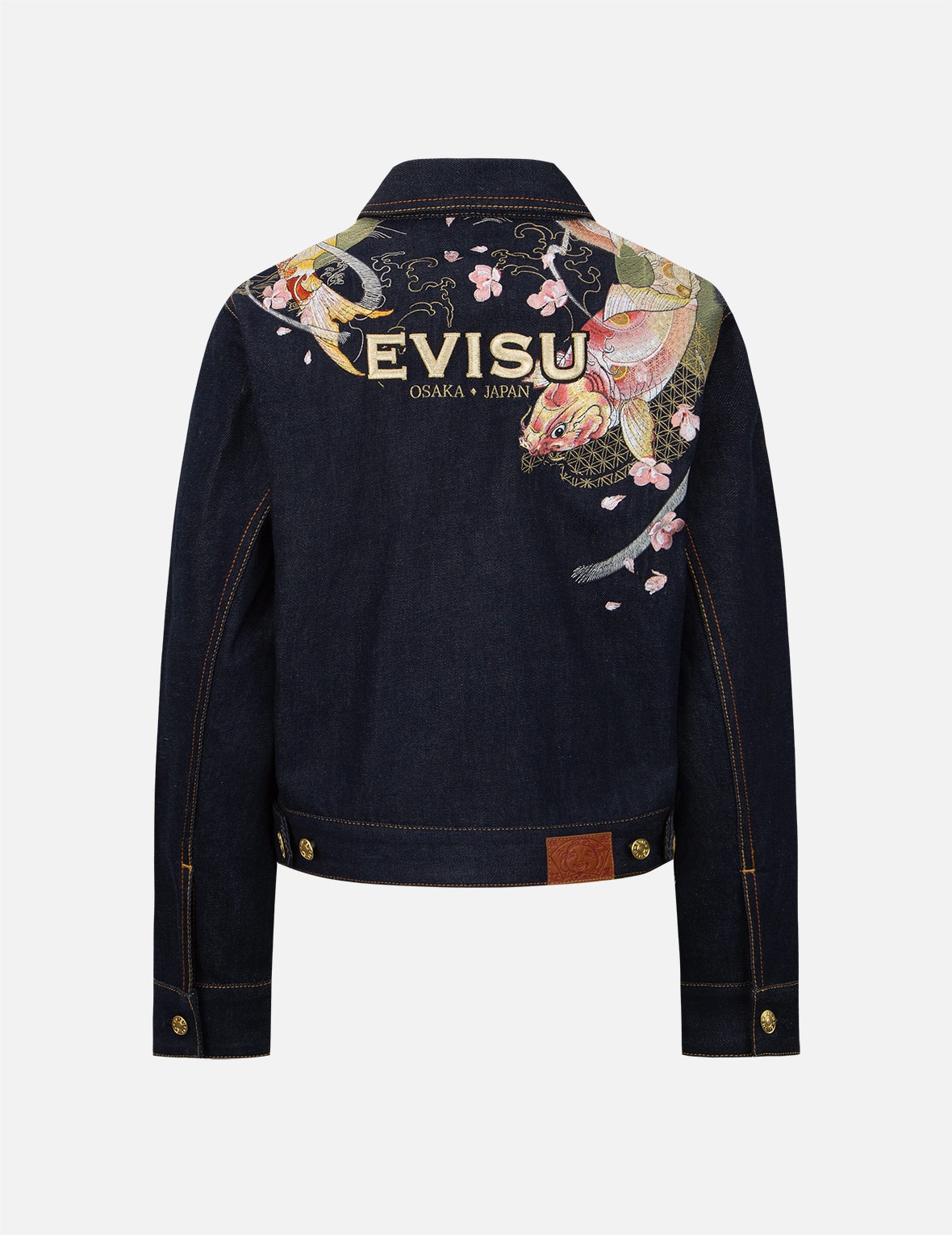 TATTOO KOI AND SAKURA EMBROIDERY DENIM JACKET - 1