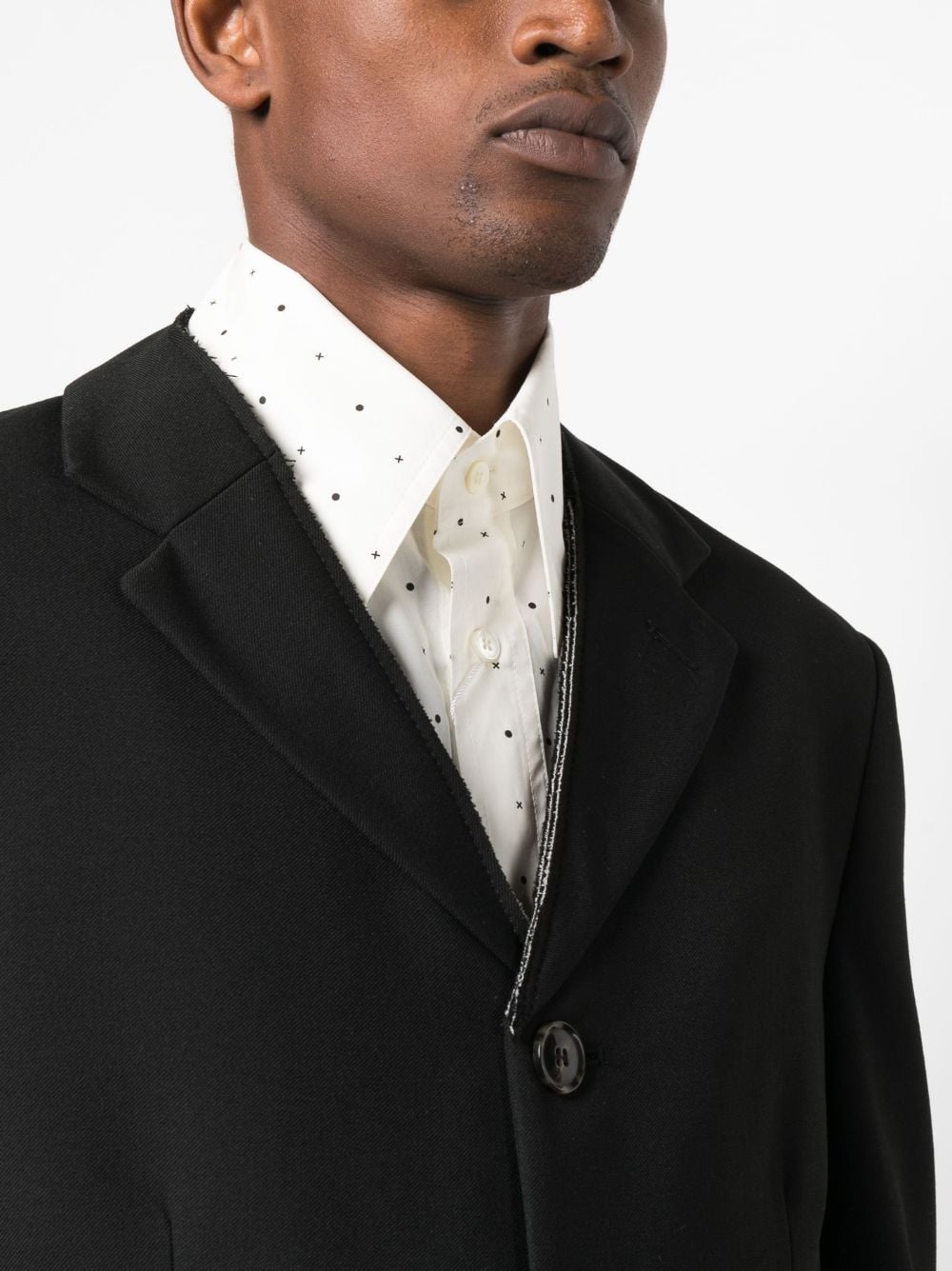 contrasting-stitch detail suit jacket - 5