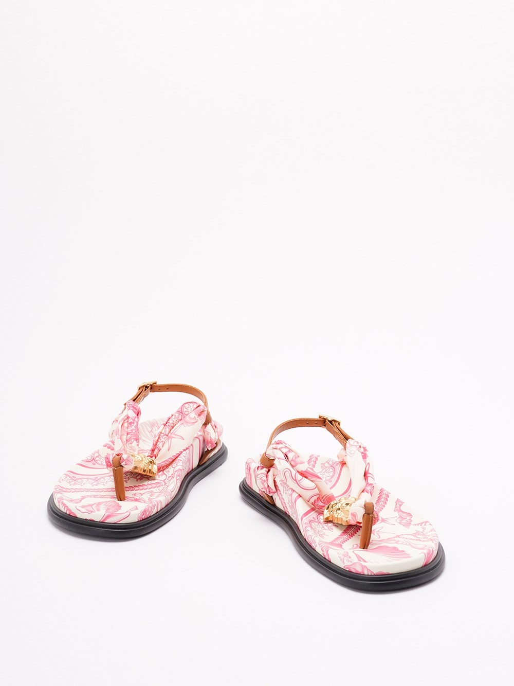 Fabric And Calf Leather Sandals - 2