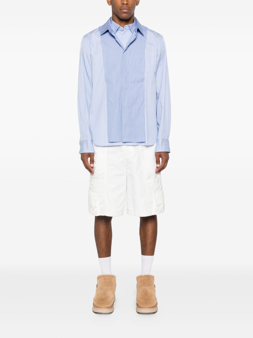 striped panelled shirt - 2