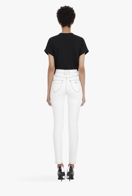 Skinny high-waisted white jeans - 3
