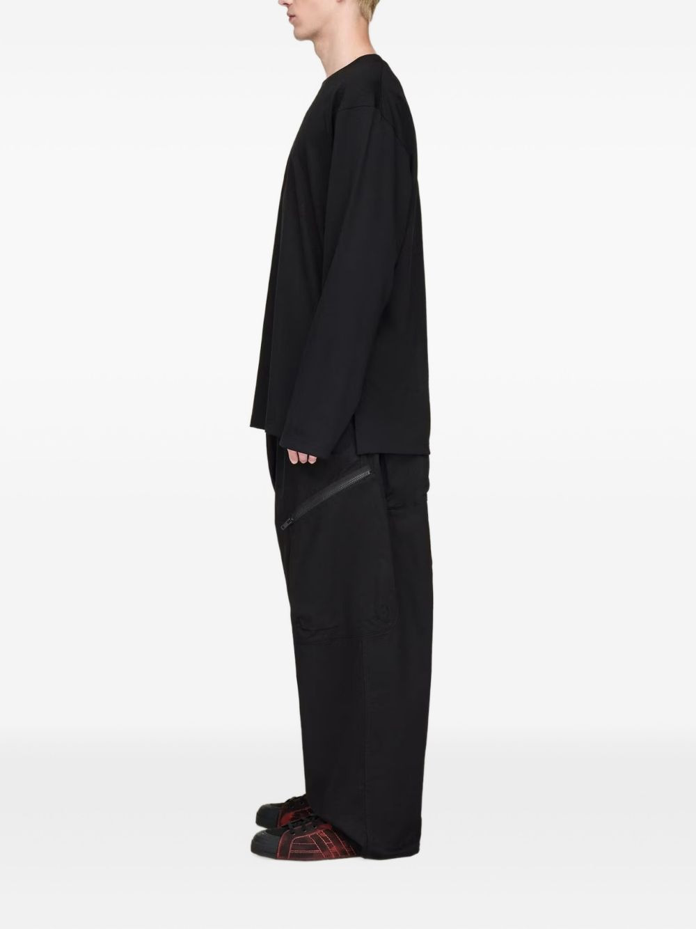 pleated-details cargo trousers - 3