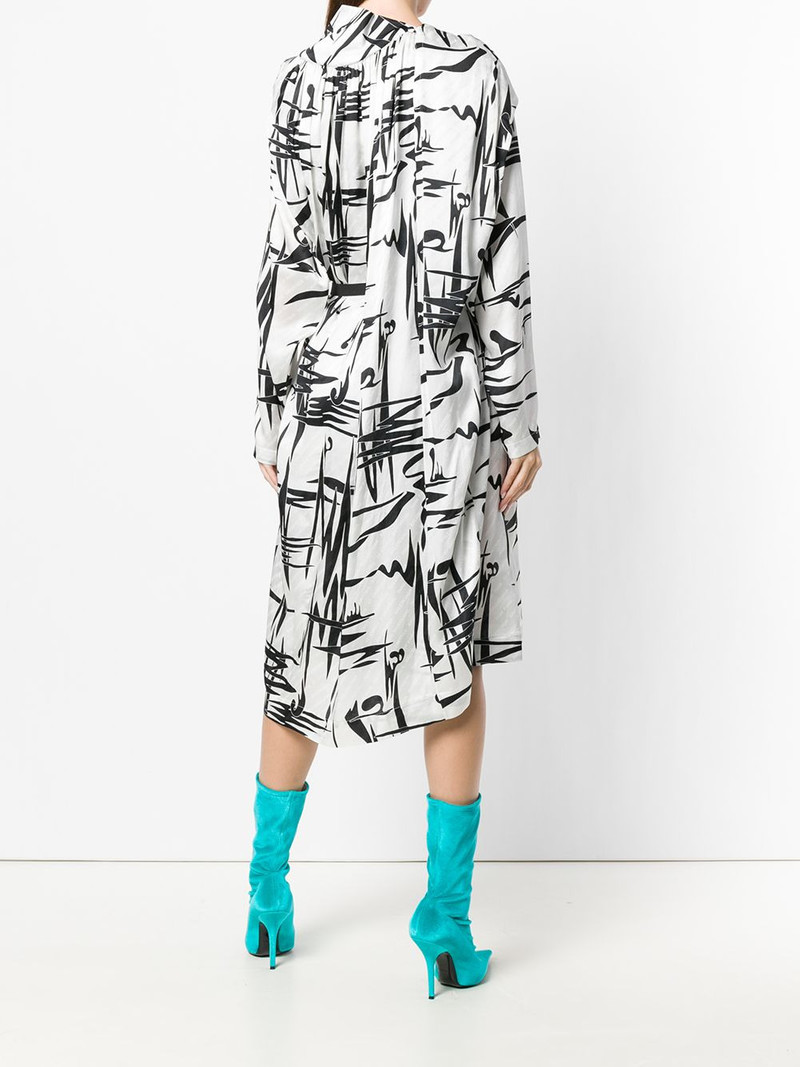 graphic print asymmetric dress 4