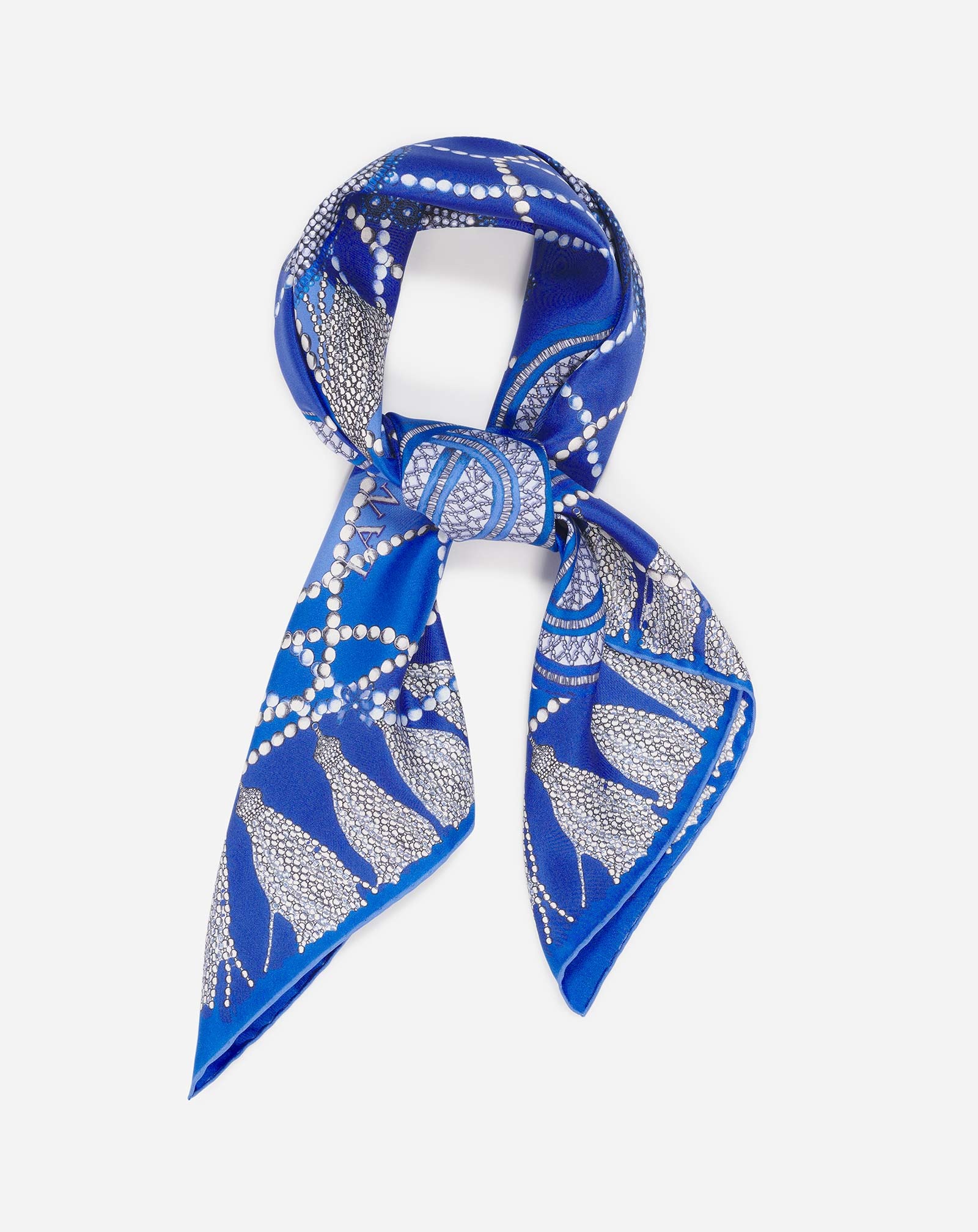 SILK SCARF WITH CURB LACES PRINT - 2