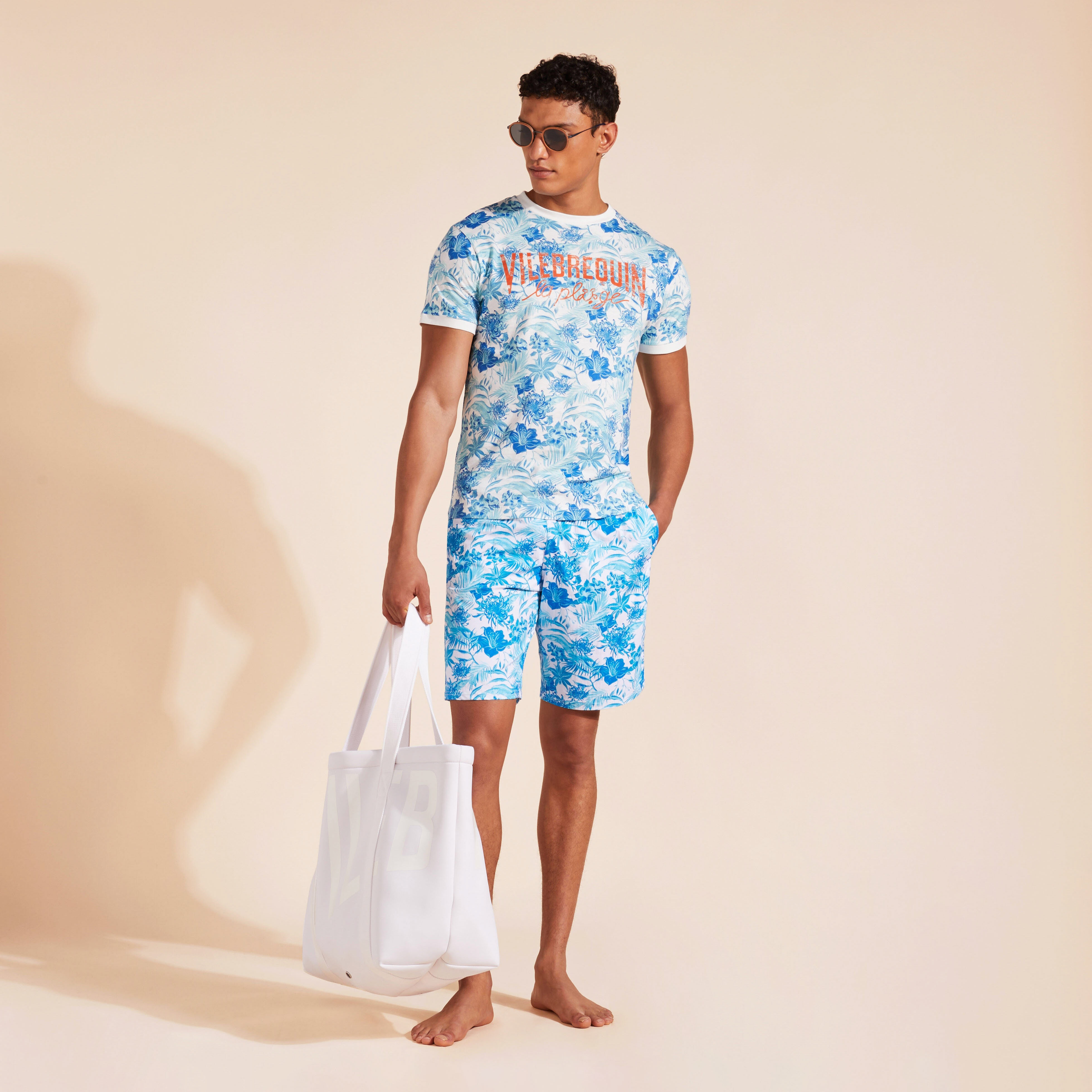 Men Cotton T-Shirt Tahiti Flowers - 5