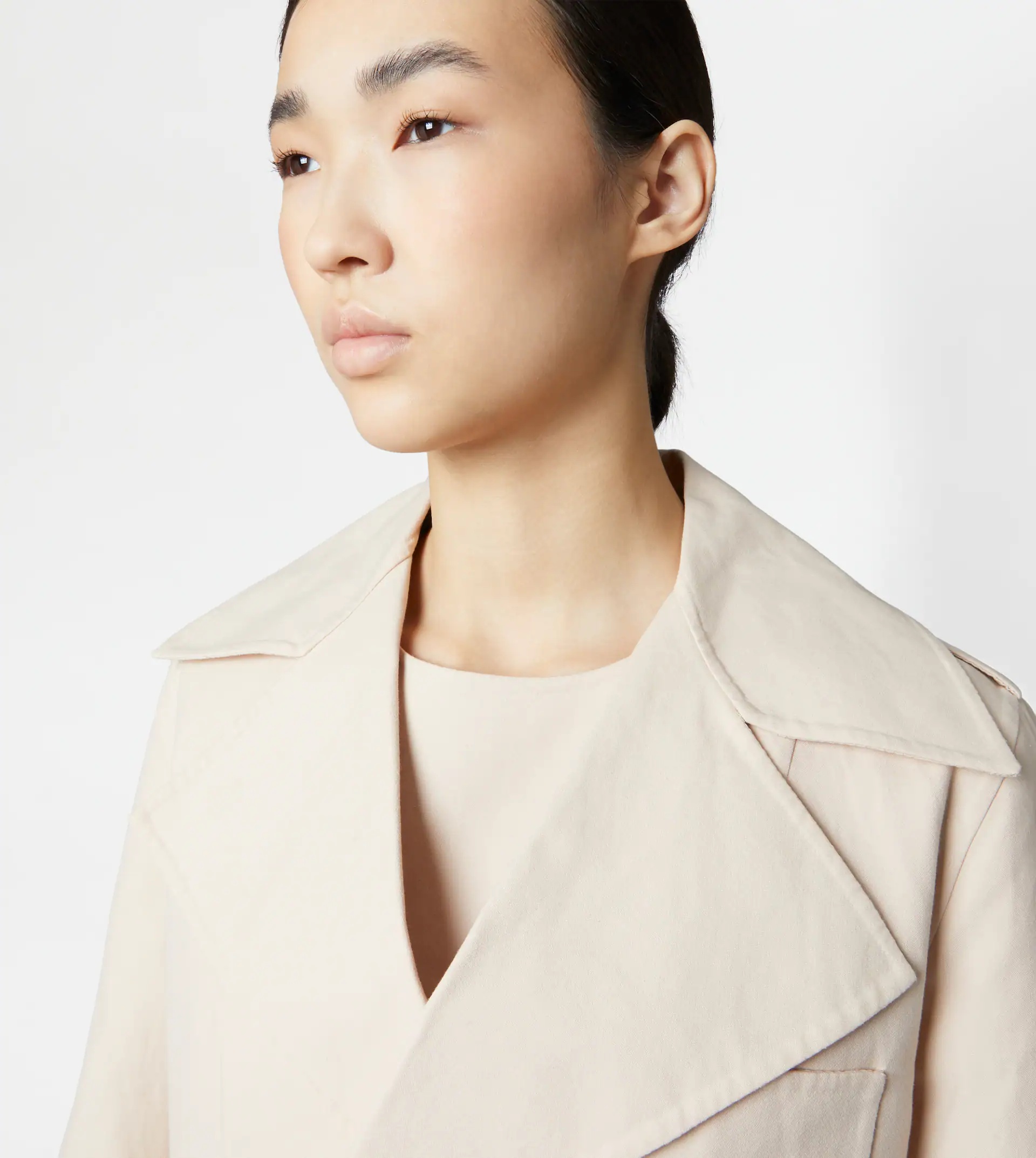 TRENCH COAT IN COTTON - BEIGE - 5