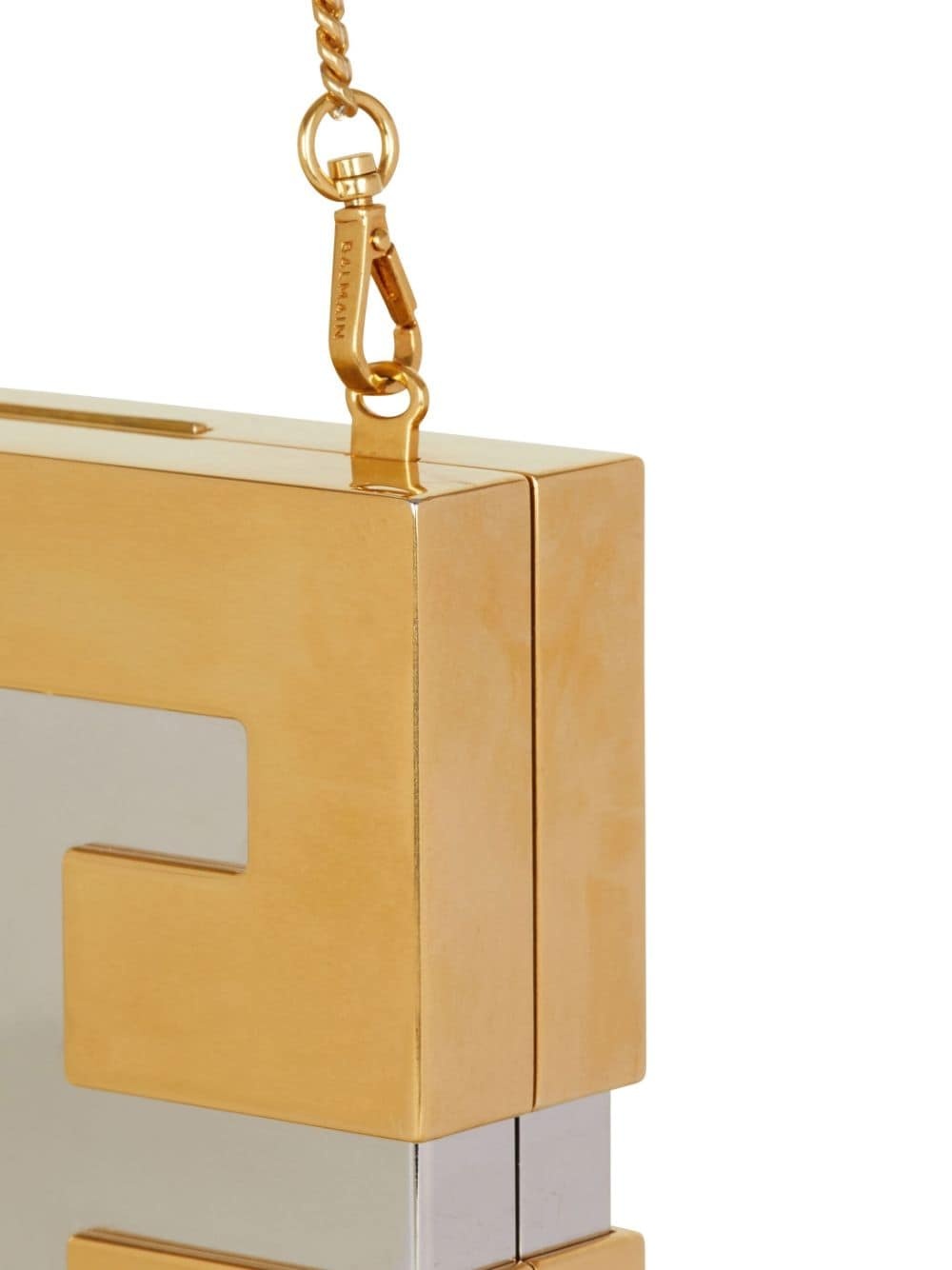 logo-plaque metal clutch bag - 4