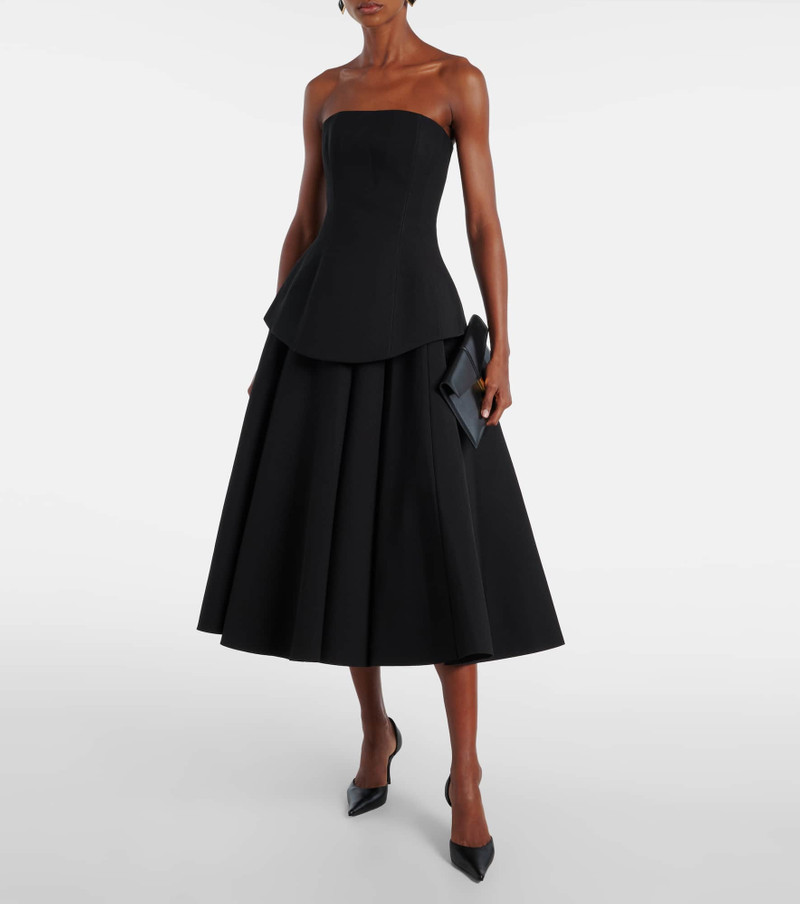 SOLACE LONDON Ada strapless crêpe midi dress outlook