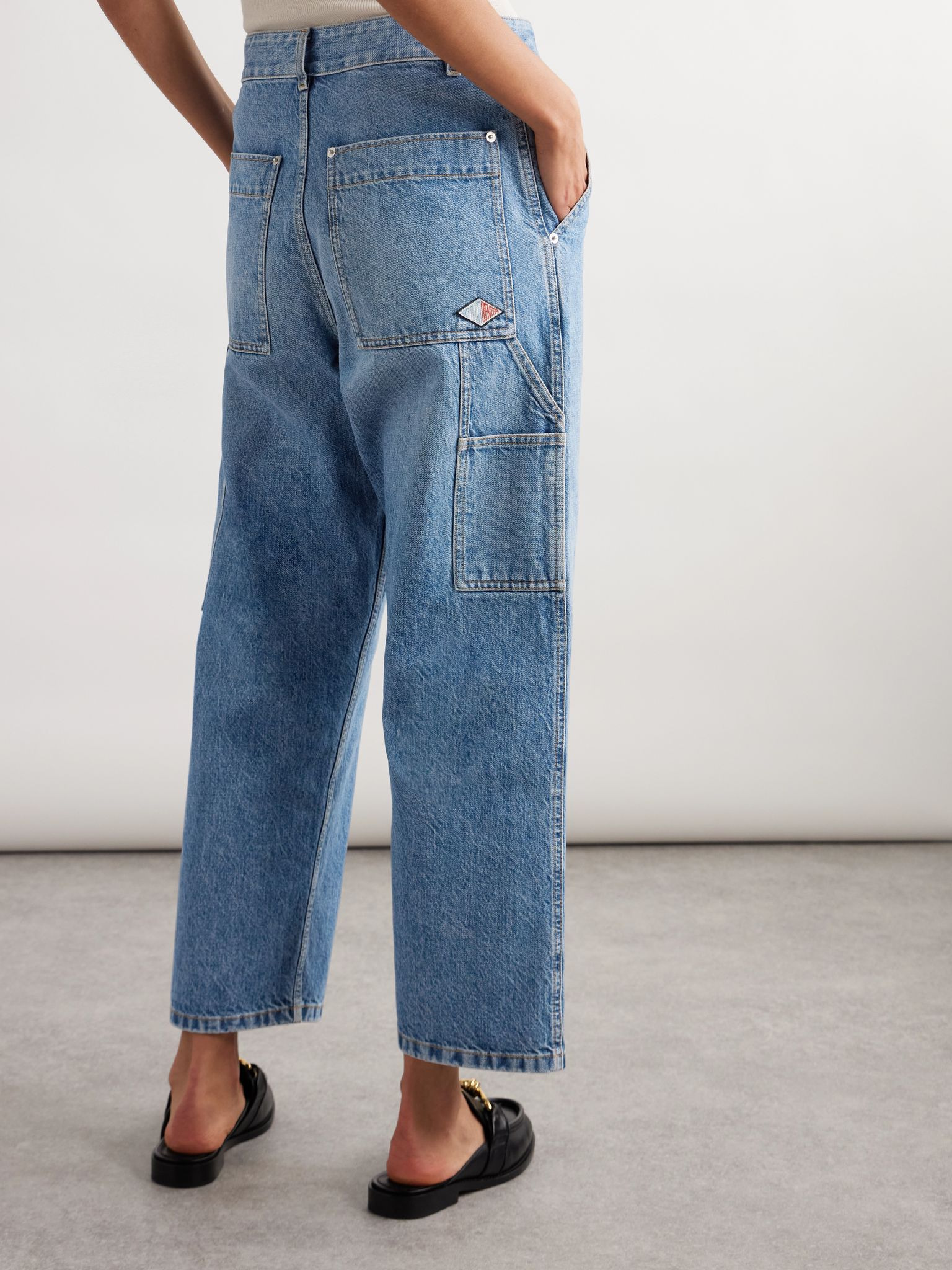 Cropped high-rise straight-leg jeans Mid denim - 4