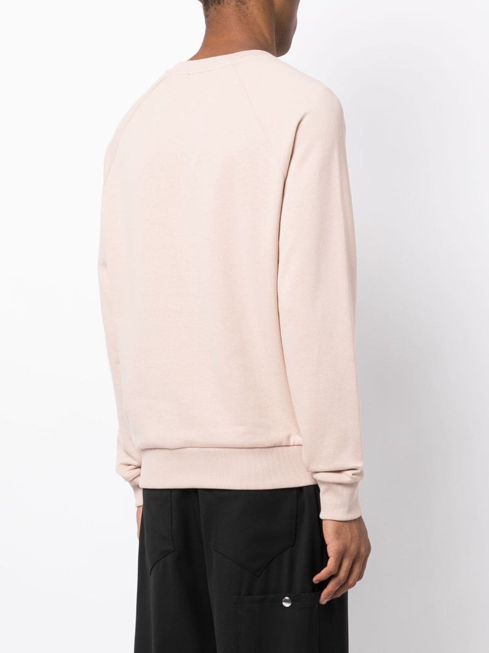 flocked-logo cotton sweatshirt - 4