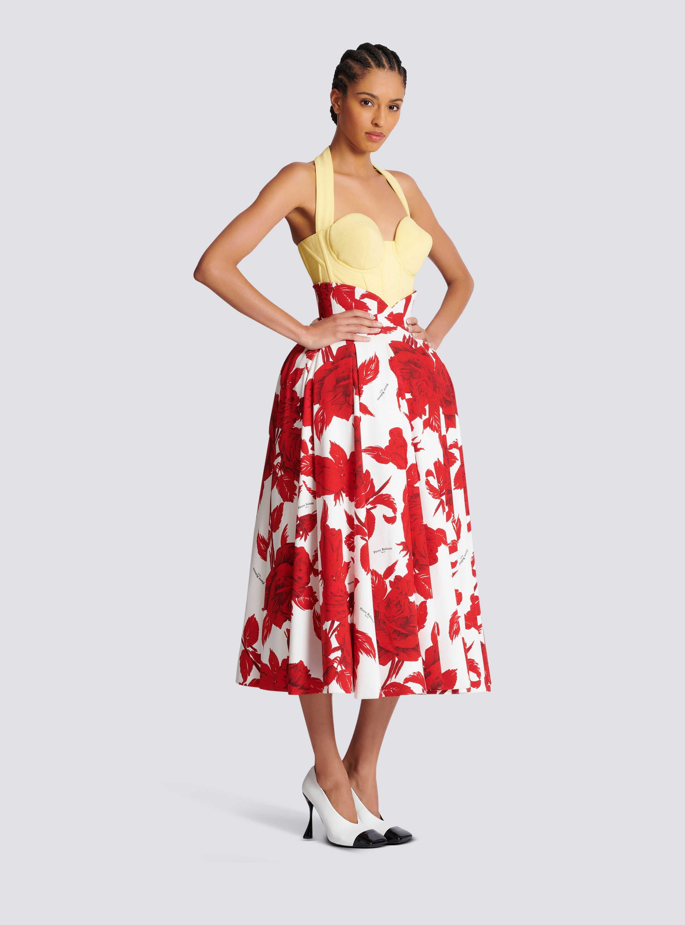 Long pleated crepe tulip skirt - 3